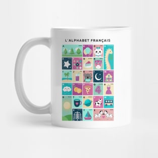 French Alphabet Picture Chart - L'alphabet Francais Mug